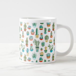 Succulents Pattern Large Coffee Mug