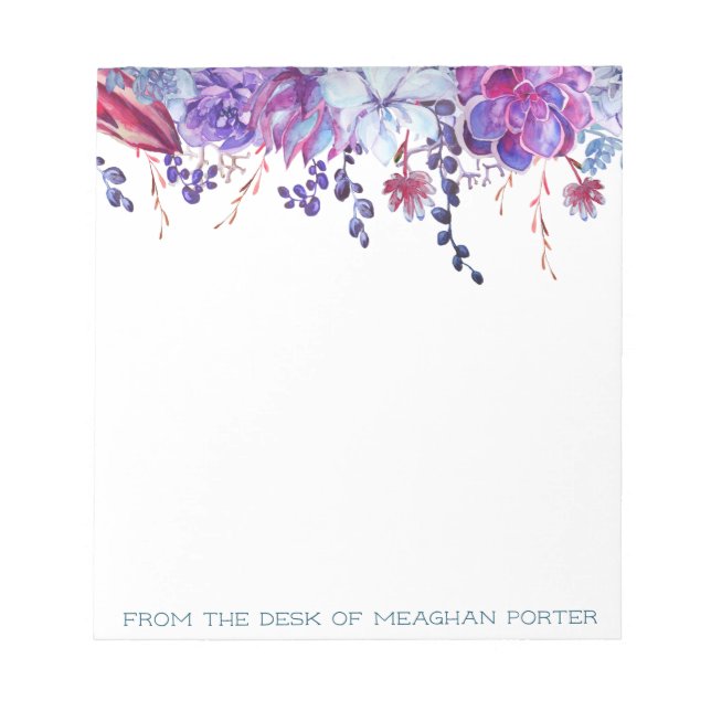 Succulents Personalized Notepad - From the Desk Of (Front)