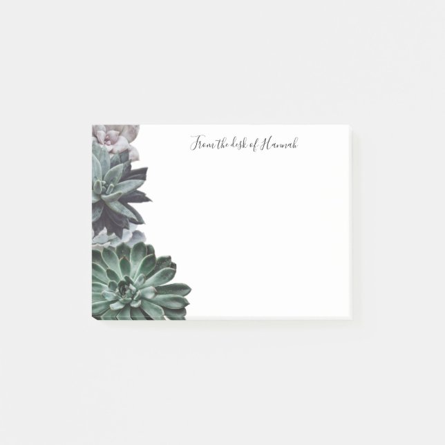 Succulents Personalized Post-It Notes (Front)