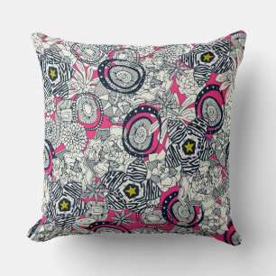 succulents pink chartreuse star throw pillow