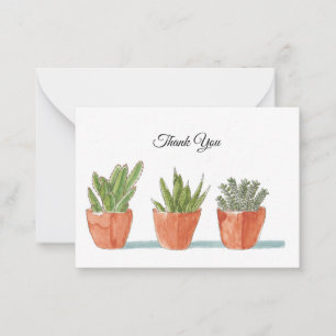 Succulents Plantes Poted Merci Cartes