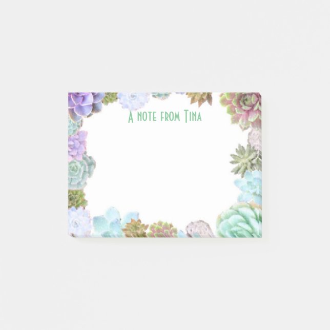 Succulents Post-it note pad (Front)