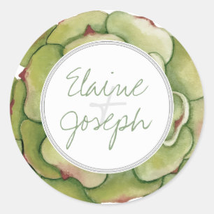 Succulents Rustic Wedding stickers
