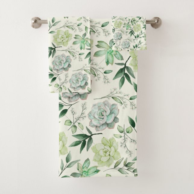 Succulents & Serviettes Feuilles vertes (En situation)