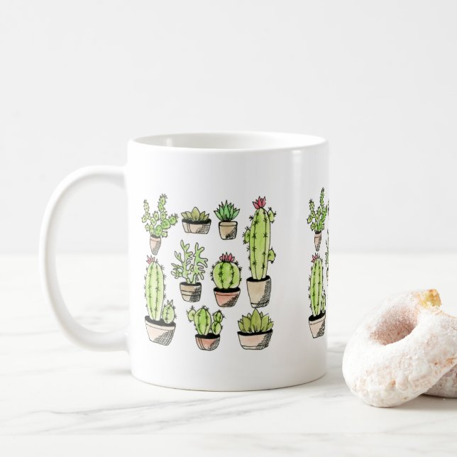 Succulents sur une Mug (Avec donut)