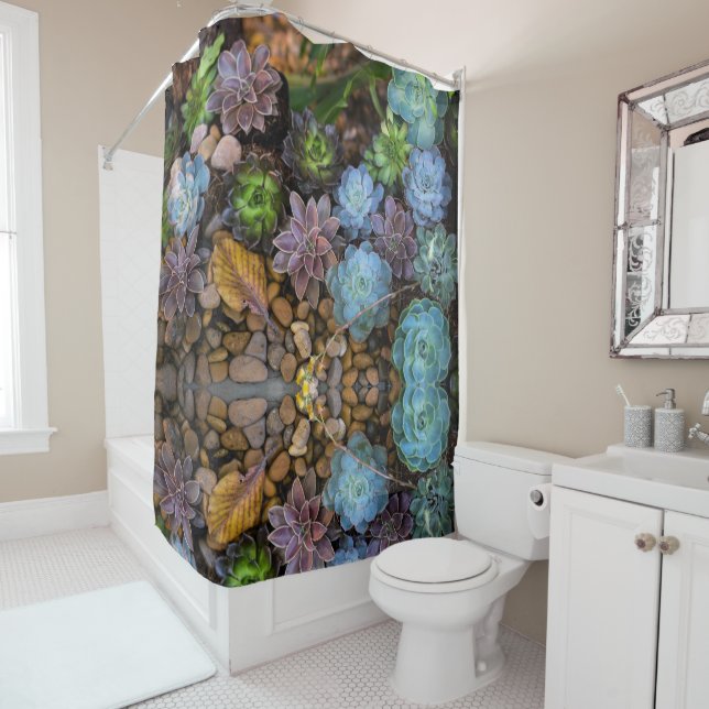 Succulents texture Shower Curtain (In Situ)