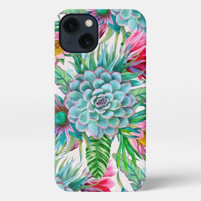 Succulents Tropical Garden  iPhone Case (Back)