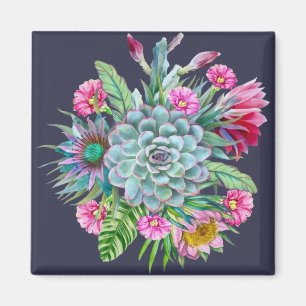 Succulents tropical garden magnet