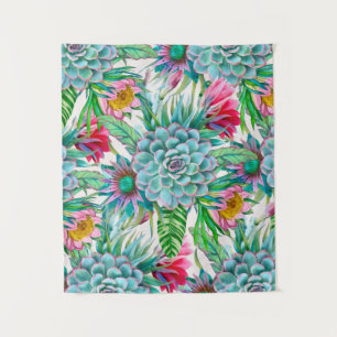 Succulents tropical garden tapestry