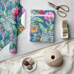 Succulents Tropical Garden Wrapping Paper