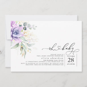 Succulents Verdure Oh Baby Baby shower Invitation
