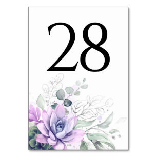 Succulents Vert pourpre Tableau Numéro Cartes