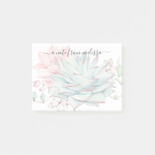 Succulents vert rose mignon Personnalisé Post-it 