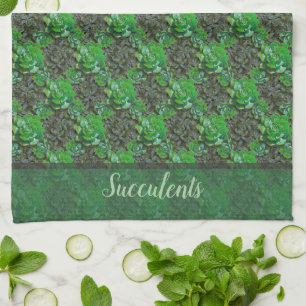 Succulents verts treillis Motif Serviettes de cuis