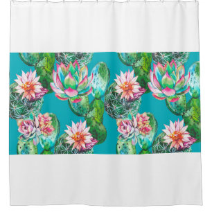 Succulents watercolor illustration pattern