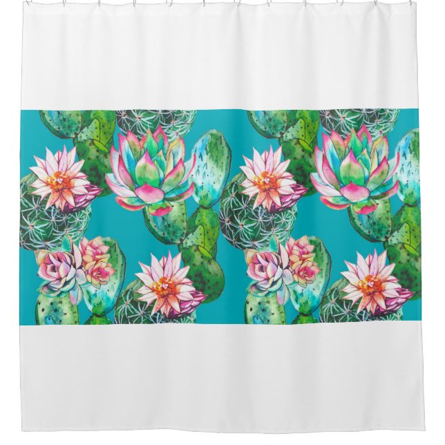 Succulents watercolor illustration pattern (Front)
