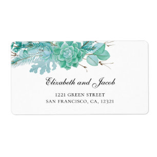Succulents wedding. Mint floral address. Cactus