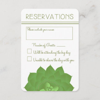 Succulents Wedding Reply Card