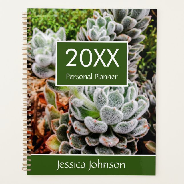 Succulents Weekly Monthly Personalized Personal Pl Planner (Front)