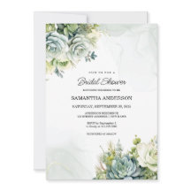 Succulents, white roses and greenery Bridal Shower