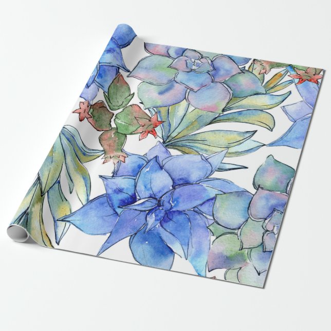 Succulents Wrapping Paper (Unrolled)
