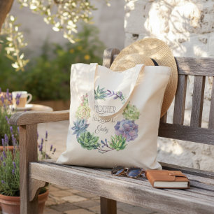 Succulents Wreath Mother of the Bride ID517 Tote Bag