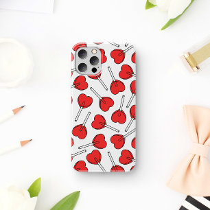 Sucettes rouges, sucettes en forme de cœur, motif