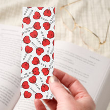 Sucettes rouges, sucettes en forme de cœur, motif 
