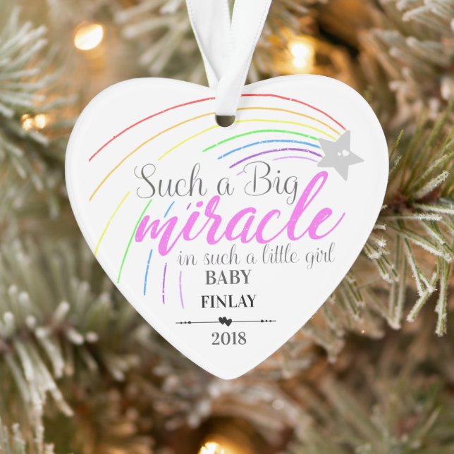 Such a big miracle in such a little girl ornament (Tree)