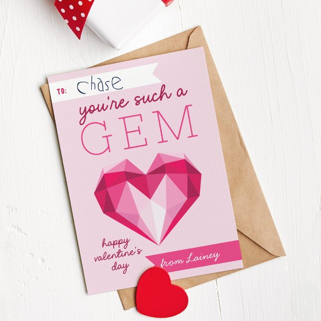 Such A Gem Classroom Valentines Day Card (Creator Uploaded)