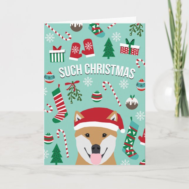 Such Christmas Doge Shiba Inu Christmas Card (Front)