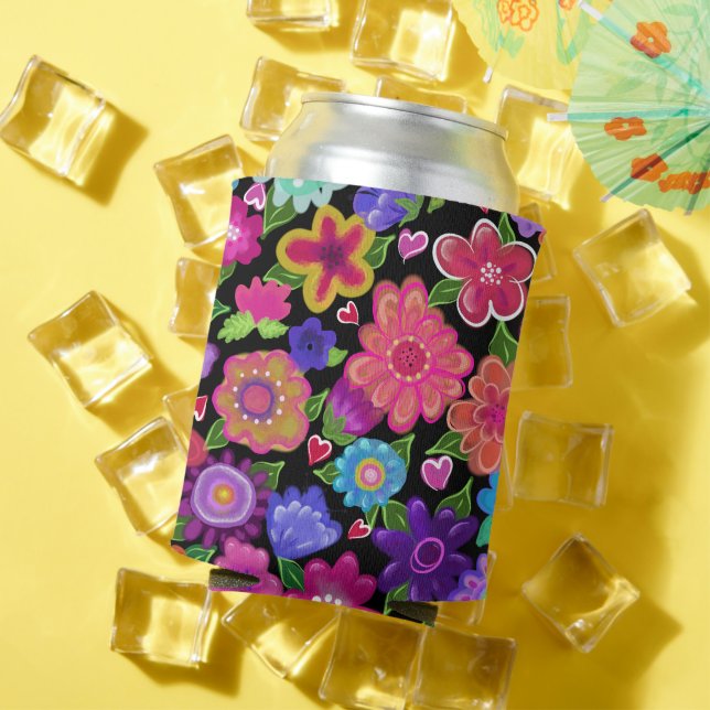 Such Pretty Flowers! Multiple Colours Floral Art Can Cooler (In Situ Summer)