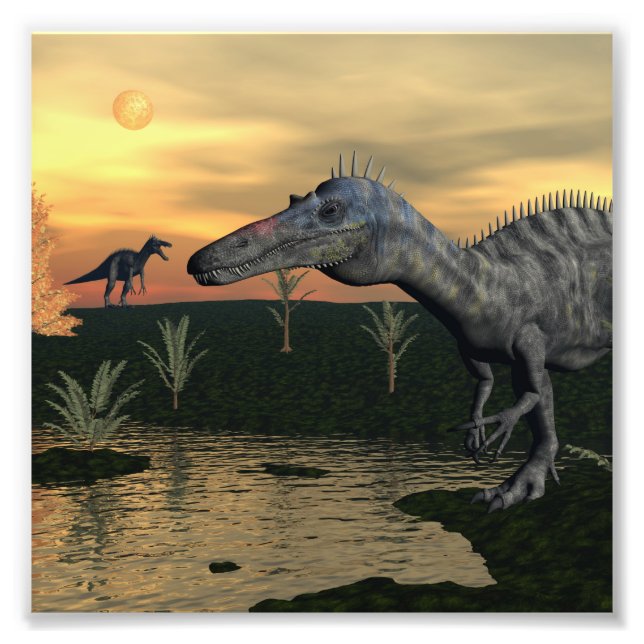 Suchomimus dinosaurs - 3D render Photo Print (Front)