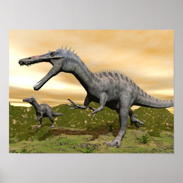 Suchomimus dinosaurs - 3D render Poster (Front)