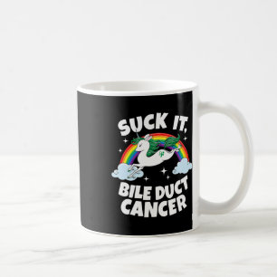 Suck It Bile Duct Cancer Fun Quote Unicorn Rainbow Coffee Mug