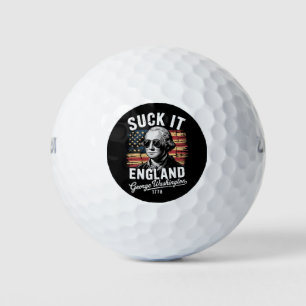 Suck It England 4th of July George Washington 1776 Golf Balls