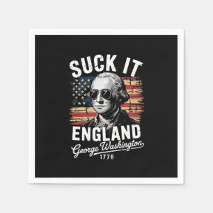 Suck It England 4th of July George Washington 1776 Napkin