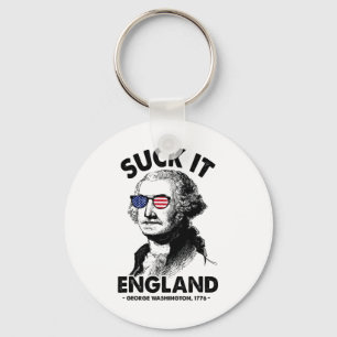 Suck It England Funny 4th Of July George Washingto Keychain