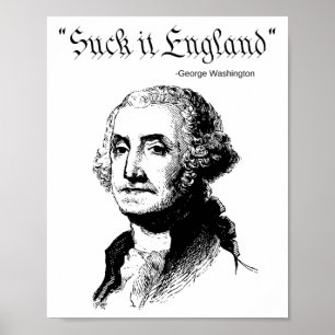 Suck It England Funny 4th Of July Usa Flag Poster