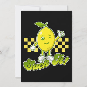 Suck It Green Lime Lemon Love Funny Mexican Party  Invitation