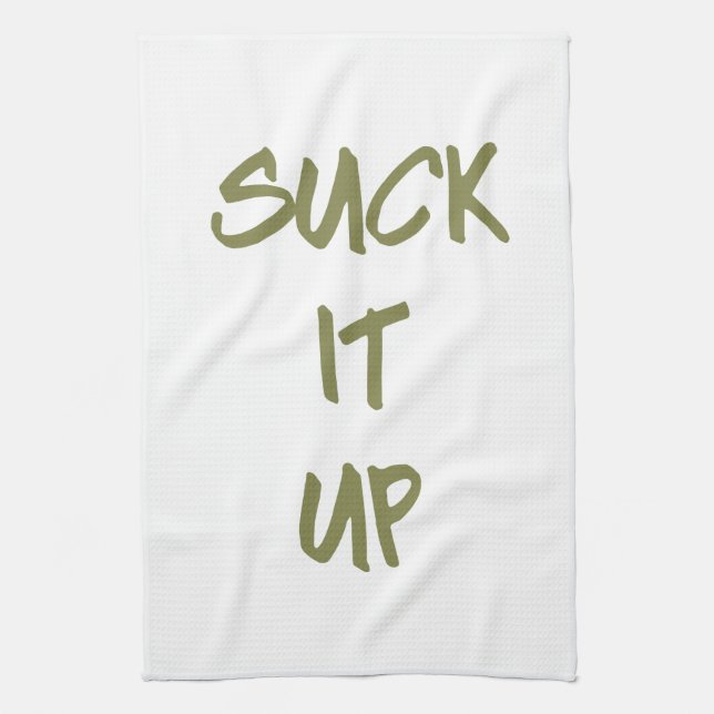 Suck it Up Motivational Workout Gym Kitchen Towel (Vertical)