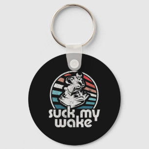 Suck My Wake Jet Ski Retro 70s Funny Jet Skiing Vi Keychain