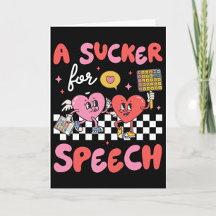 Sucker For Speech Therapy Slp Heart Loving Valenti Card