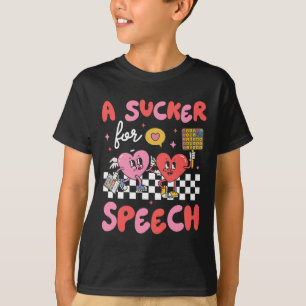 Sucker For Speech Therapy Slp Heart Loving Valenti T-Shirt