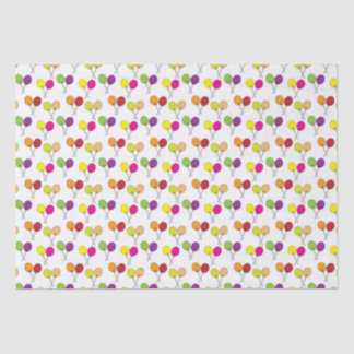 Suckers lollipops in green, purple, pink, yellow tissue paper