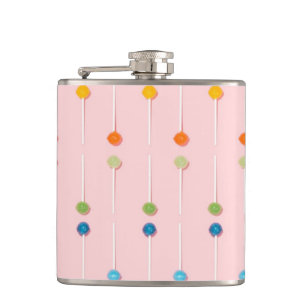 Suckers Lollypop Candy Rainbow Hip Flask
