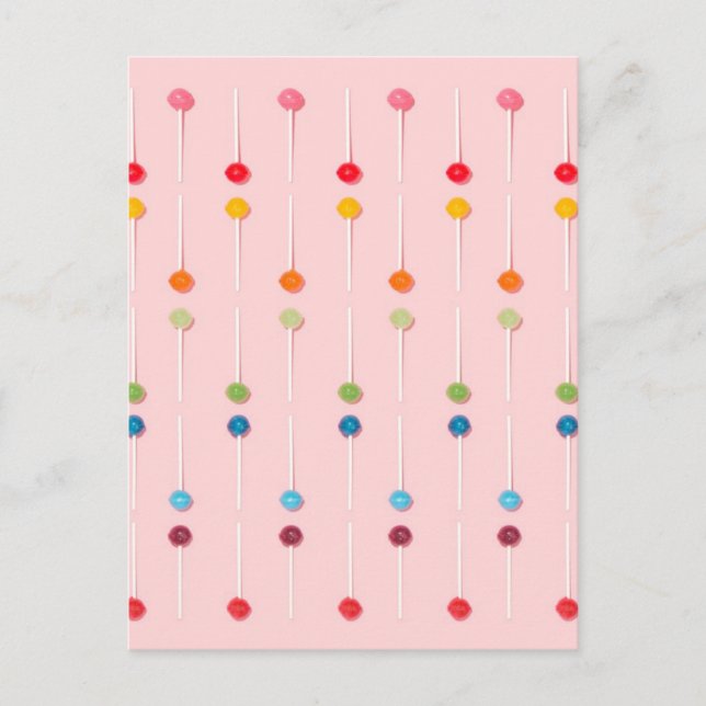 Suckers Lollypop Candy Rainbow Postcard (Front)