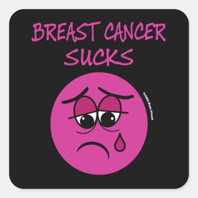 SUCKS...Breast Cancer Square Sticker (Front)