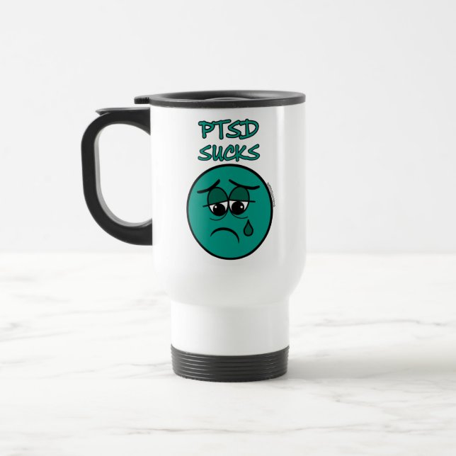 SUCKS...PTSD TRAVEL MUG (Left)