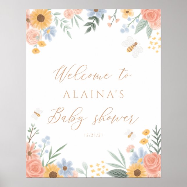 Sucré comme peut Baby shower Affiche de bienvenue (Devant)